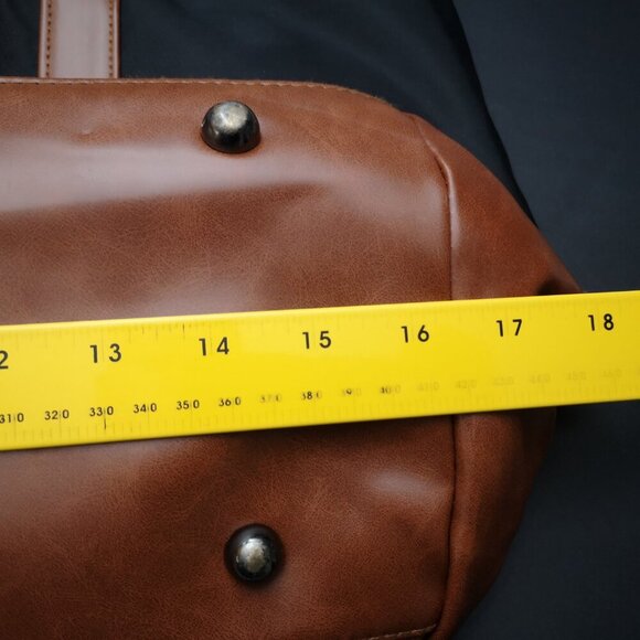 Relavel Black & Brown Unisex Zipper Closure Computer Tote with Built in USB - Picture 16 of 16